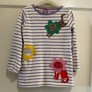 Mini Boden Striped Kids Tunic with Appliques